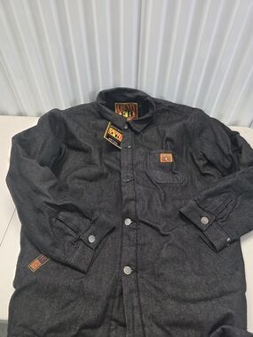 FB County utility gorpcore workwear streetwear denim sherpa lined jacket mens XL